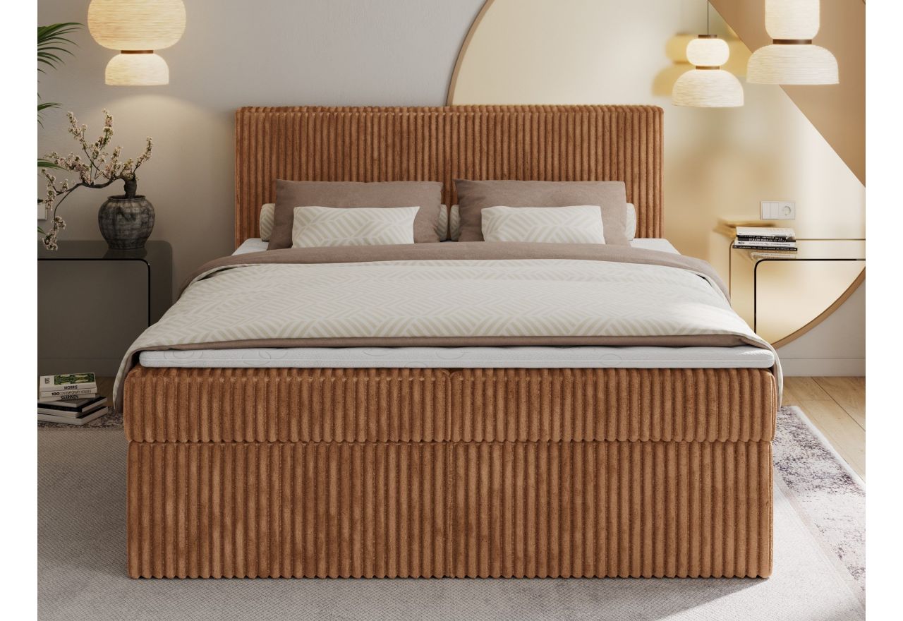 Łóżko kontynentalne TILIANO 140x200 - Tilia 56 - pomarańczowy - OUTLET