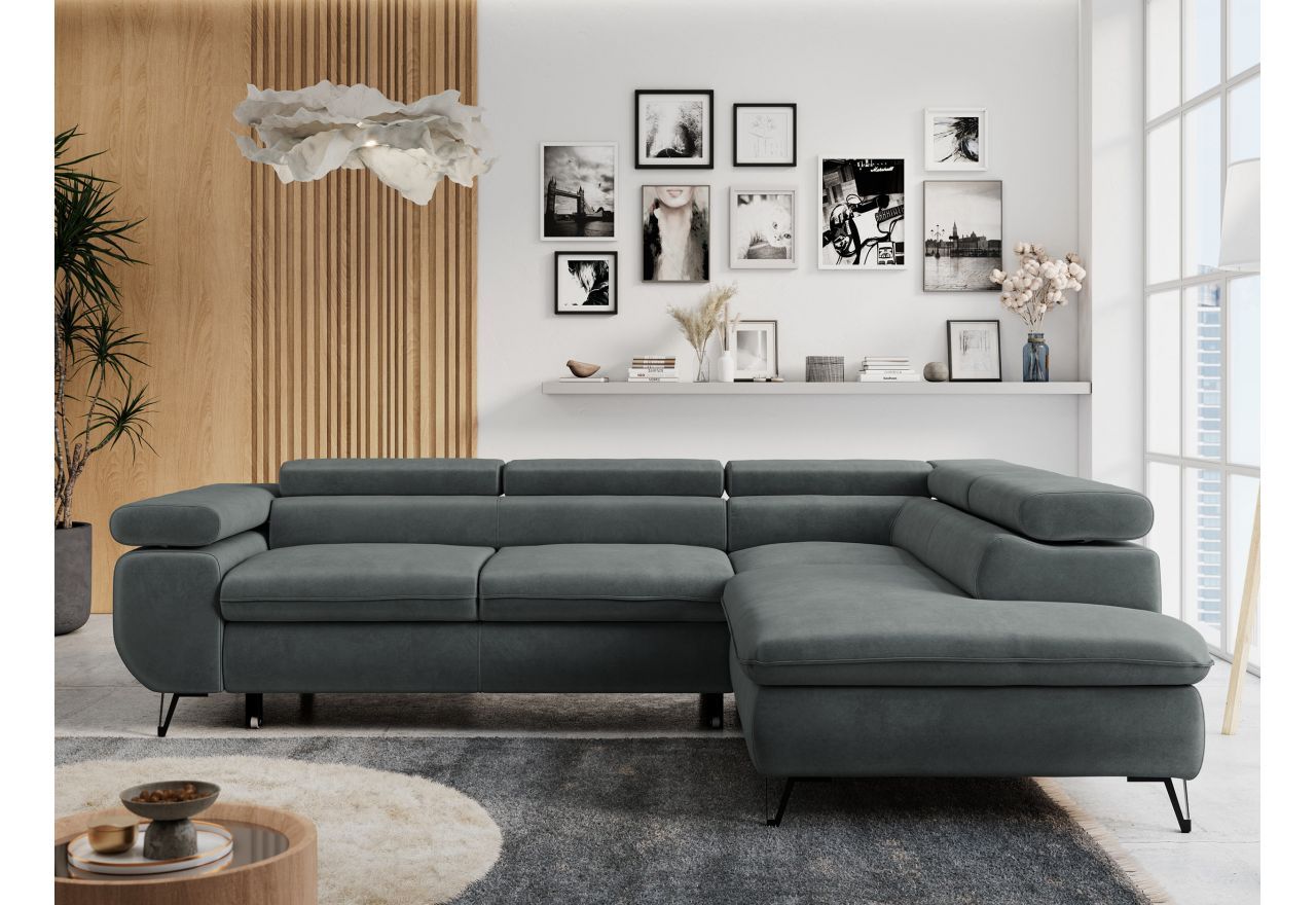 Narożnik PETER L - Paros 06 - ciemny szary - OUTLET