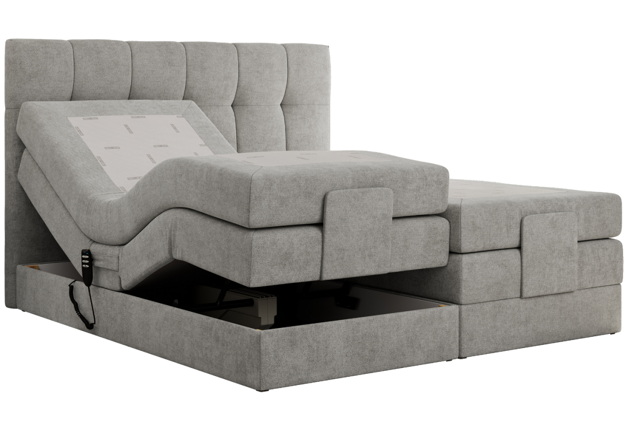 Łóżko kontynentalne VITTORIA 180x200 - Matana 01 - jasny szary - OUTLET