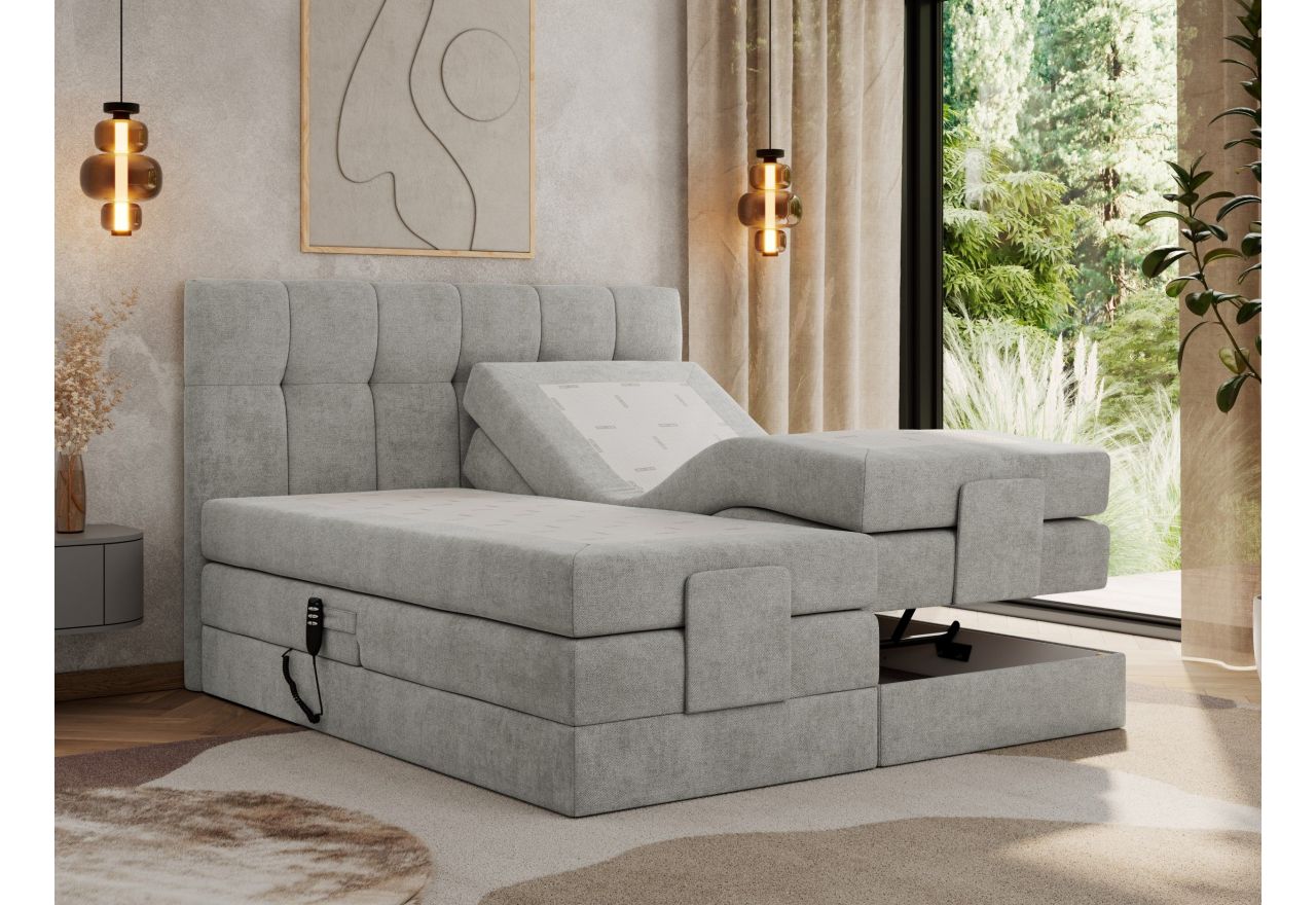 Łóżko kontynentalne VITTORIA 180x200 - Matana 01 - jasny szary - OUTLET