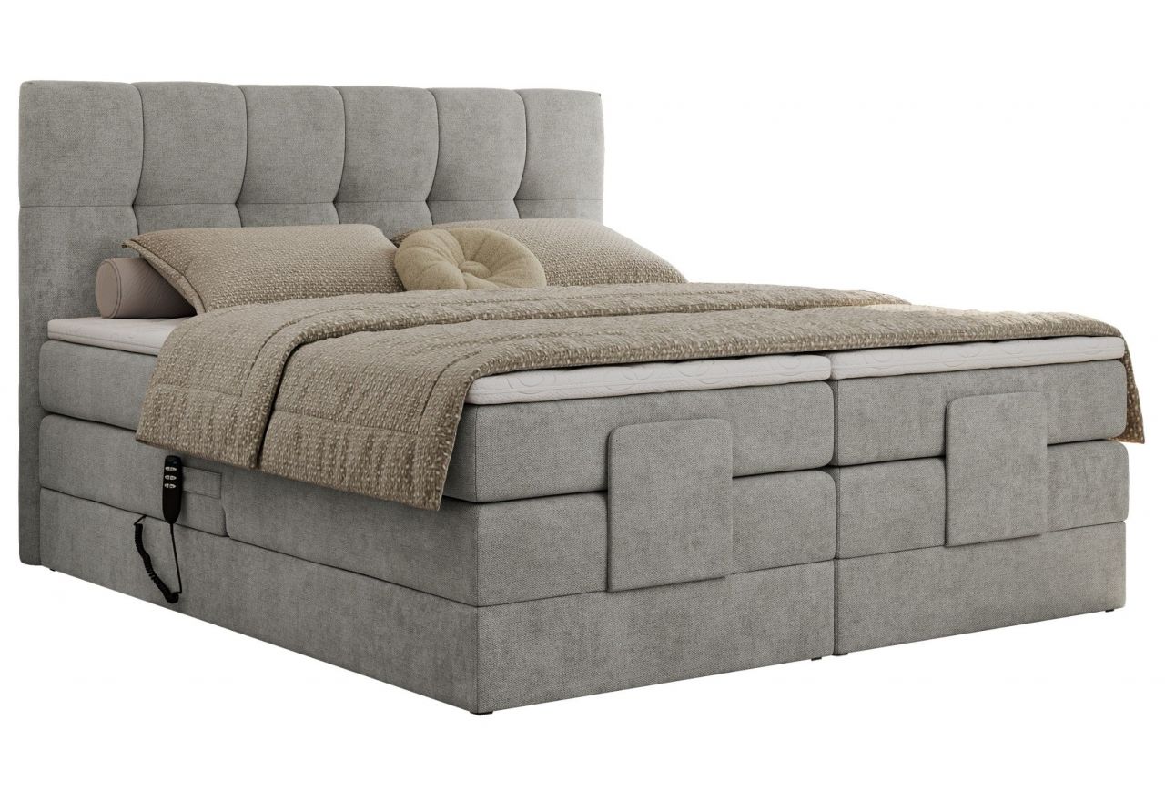 Łóżko kontynentalne VITTORIA 180x200 - Matana 01 - jasny szary - OUTLET