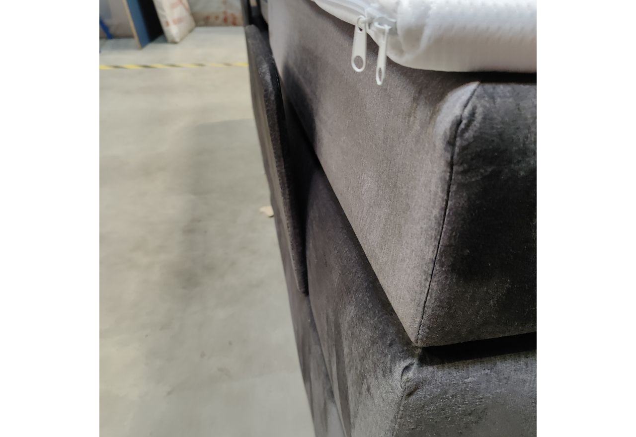 Łóżko kontynentalne, elektrycznie sterowane z pilota - ELECTRO 180x200 - Monolith 92 - ciemny szary - OUTLETU