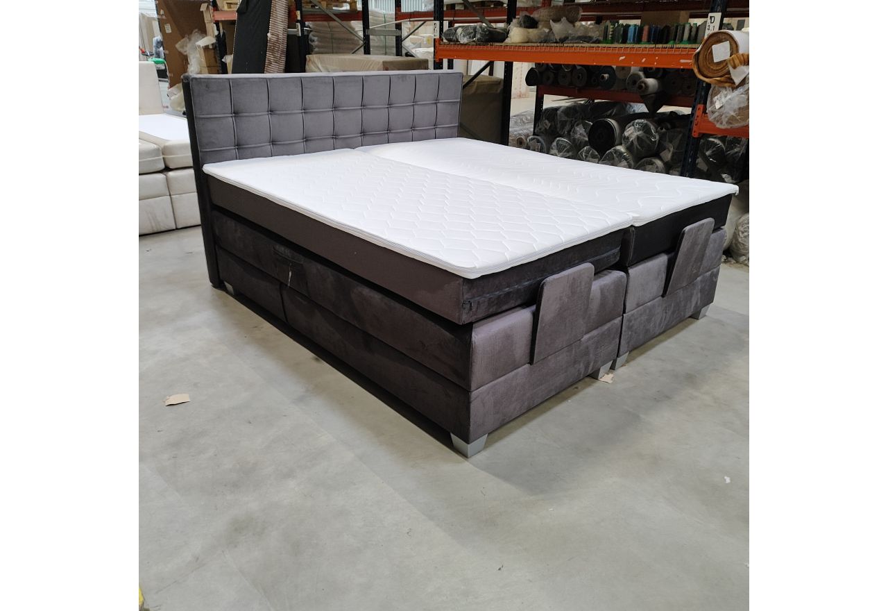 Łóżko kontynentalne, elektrycznie sterowane z pilota - ELECTRO 180x200 - Monolith 92 - ciemny szary - OUTLETU