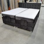 Łóżko kontynentalne, elektrycznie sterowane z pilota - ELECTRO 180x200 - Monolith 92 - ciemny szary - OUTLETU