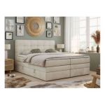 Łóżko kontynentalne LUKA KING 140x200 - Monolith 02 - beżowy - OUTLETU