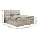 Łóżko kontynentalne LUKA KING 140x200 - Monolith 02 - beżowy - OUTLETU
