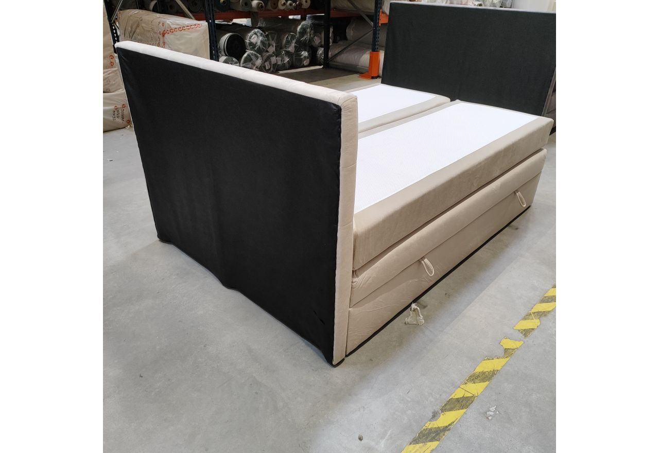 Łóżko kontynentalne LUKA KING 140x200 - Monolith 02 - beżowy - OUTLETU