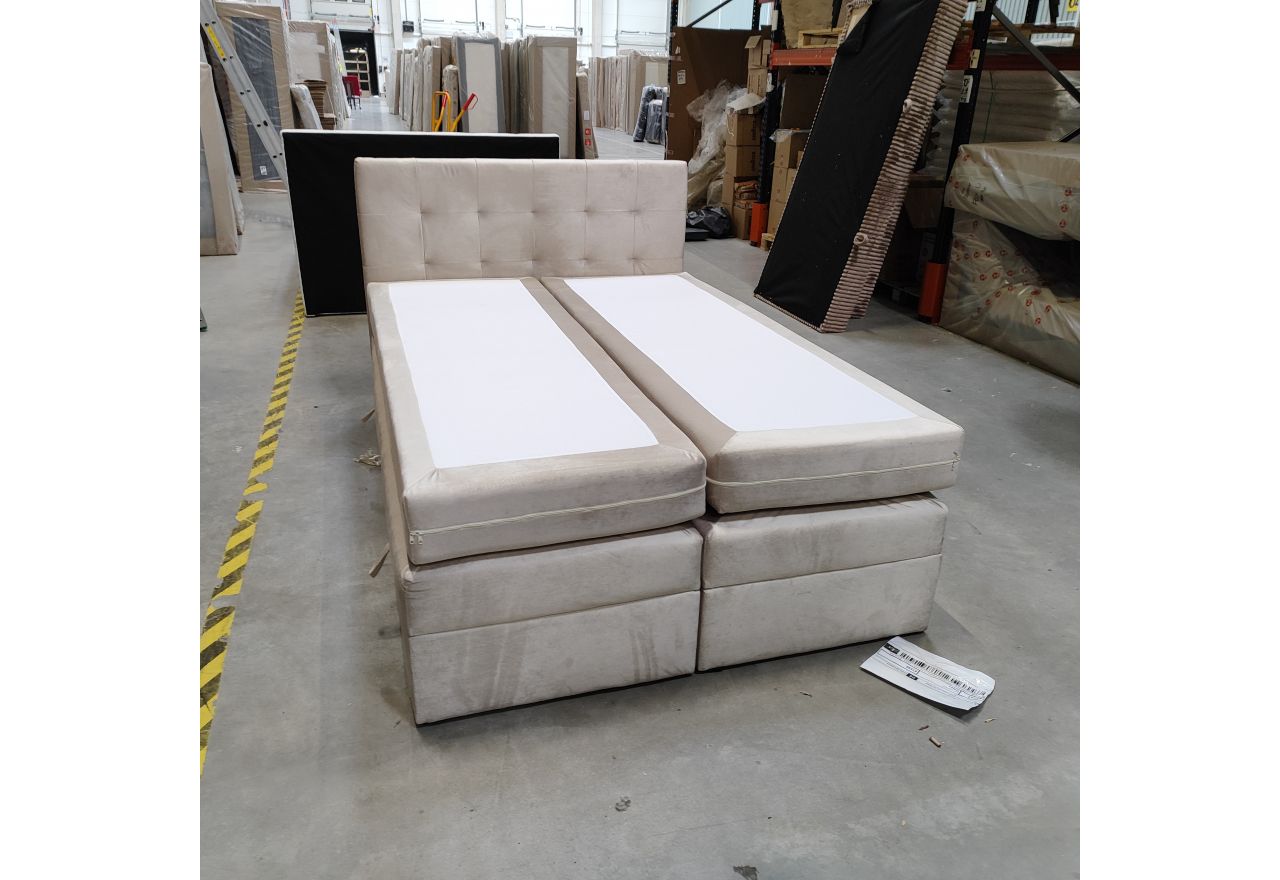 Łóżko kontynentalne LUKA KING 140x200 - Monolith 02 - beżowy - OUTLETU