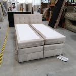 Łóżko kontynentalne LUKA KING 140x200 - Monolith 02 - beżowy - OUTLETU