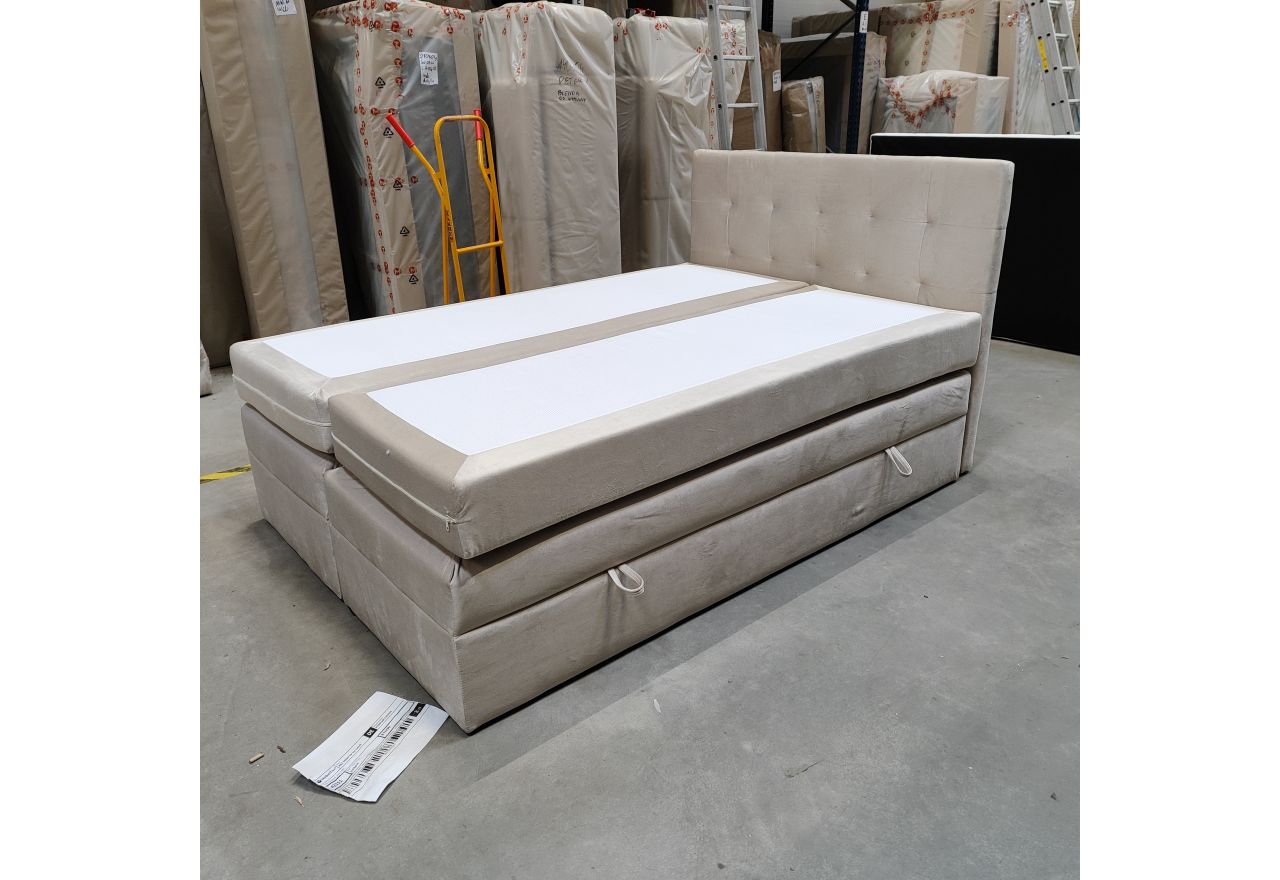 Łóżko kontynentalne LUKA KING 140x200 - Monolith 02 - beżowy - OUTLETU