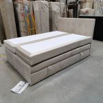 Łóżko kontynentalne LUKA KING 140x200 - Monolith 02 - beżowy - OUTLETU