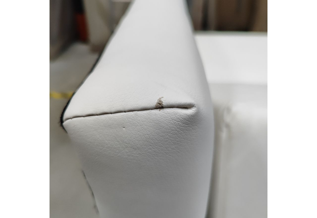 Łóżko kontynentalne LUKA KING 160x200 - Soft 17 - biała ekoskóra - OUTLETU