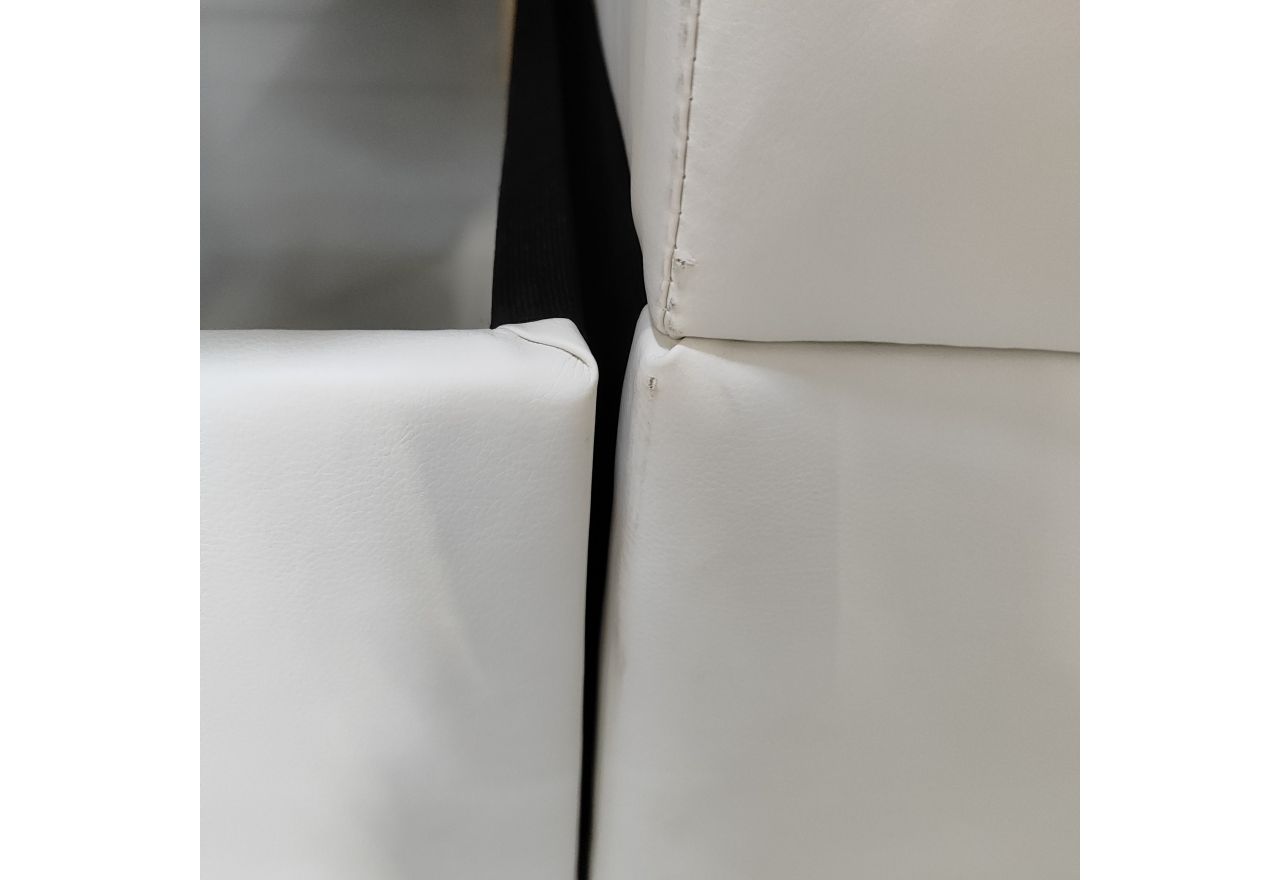 Łóżko kontynentalne LUKA KING 160x200 - Soft 17 - biała ekoskóra - OUTLETU