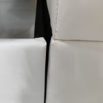 Łóżko kontynentalne LUKA KING 160x200 - Soft 17 - biała ekoskóra - OUTLETU