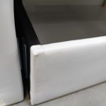 Łóżko kontynentalne LUKA KING 160x200 - Soft 17 - biała ekoskóra - OUTLETU