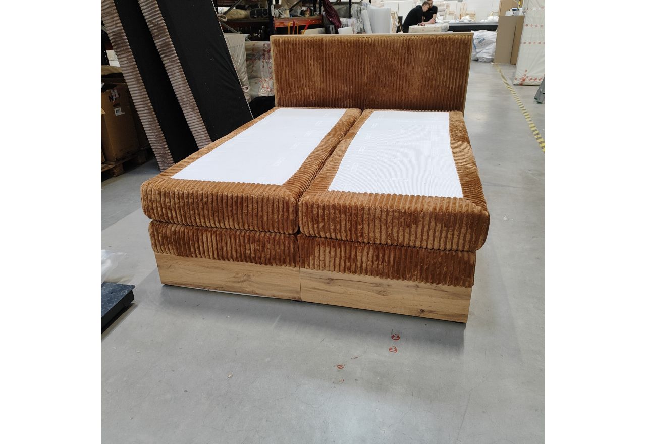 Łóżko kontynentalne WOOD CLASSIC KING 160x200 - Tilia 56 - pomarańczowy - OUTLETU