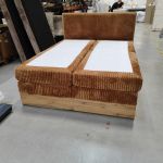 Łóżko kontynentalne WOOD CLASSIC KING 160x200 - Tilia 56 - pomarańczowy - OUTLETU