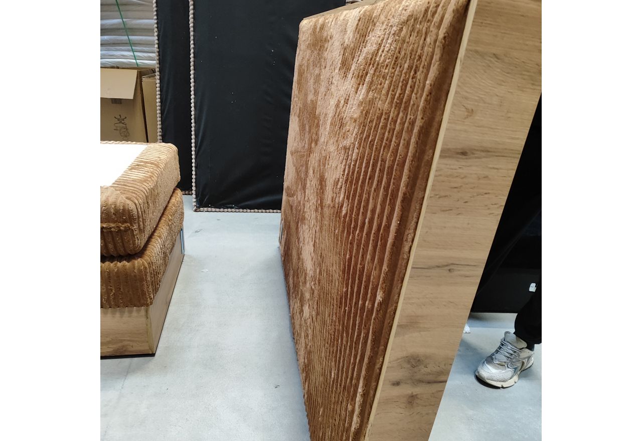 Łóżko kontynentalne WOOD CLASSIC KING 160x200 - Tilia 56 - pomarańczowy - OUTLETU