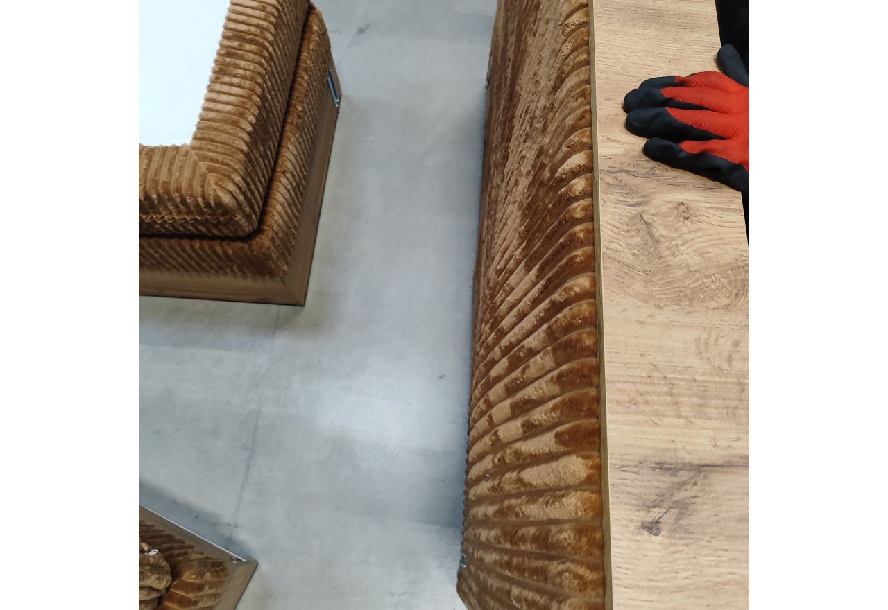 Łóżko kontynentalne WOOD CLASSIC KING 160x200 - Tilia 56 - pomarańczowy - OUTLETU