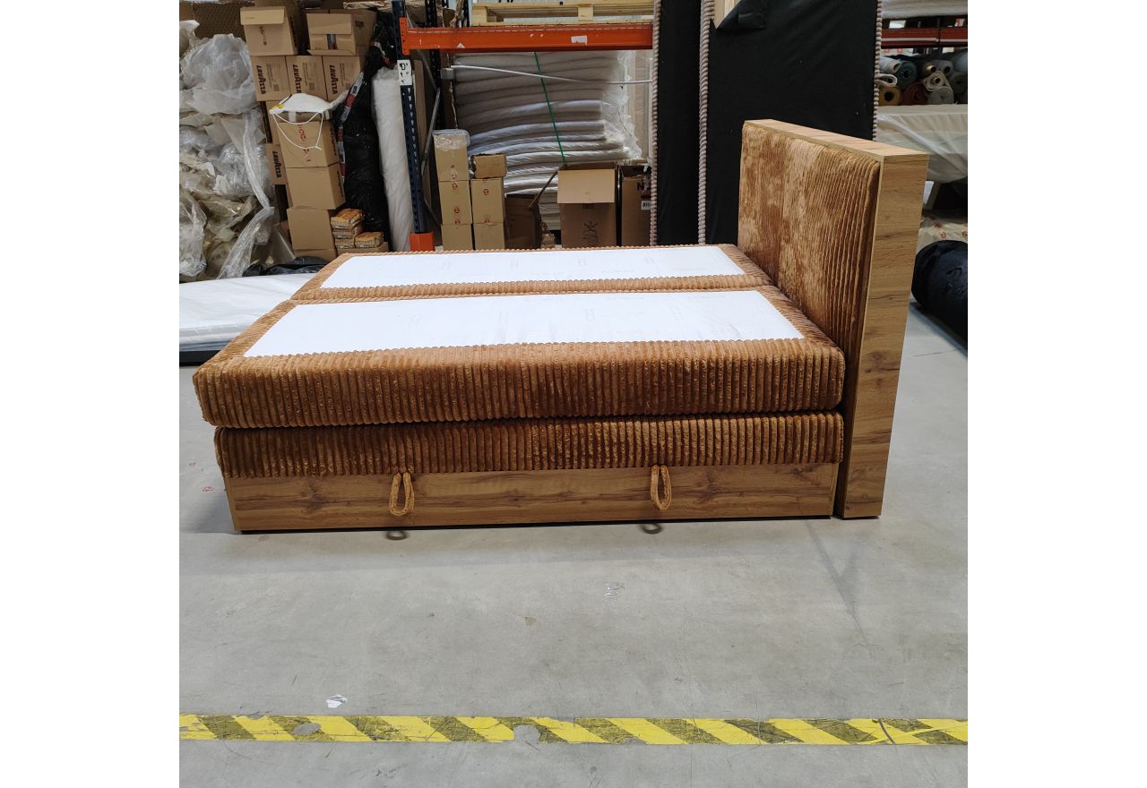 Łóżko kontynentalne WOOD CLASSIC KING 160x200 - Tilia 56 - pomarańczowy - OUTLETU