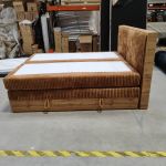 Łóżko kontynentalne WOOD CLASSIC KING 160x200 - Tilia 56 - pomarańczowy - OUTLETU