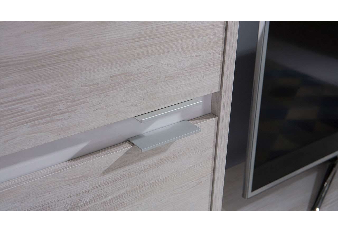 Komoda z głębokimi szufladami do sypialni - VIGA Dąb Biały / Biały połysk - OUTLET