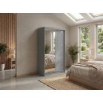 Szafa przesuwna WALENCJA 120 cm - szary z lustrem