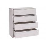 Komoda z głębokimi szufladami do sypialni - VIGA Dąb Biały / Biały połysk - OUTLET