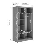 Szafa przesuwna WALENCJA 120 cm - szary z lustrem