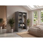 Szafa przesuwna WALENCJA 120 cm - szary z lustrem