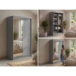 Szafa przesuwna WALENCJA 120 cm - szary z lustrem
