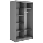 Szafa przesuwna WALENCJA 120 cm - szary z lustrem