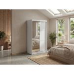 Szafa przesuwna WALENCJA 120 cm - biały z lustrem