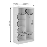 Szafa przesuwna WALENCJA 120 cm - biały z lustrem