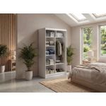 Szafa przesuwna WALENCJA 120 cm - biały z lustrem