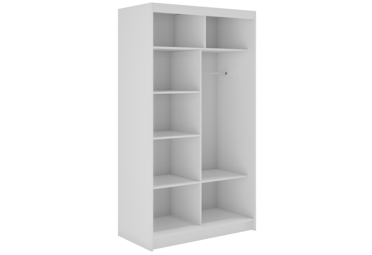 Szafa przesuwna WALENCJA 120 cm - biały z lustrem