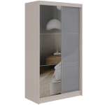 Szafa przesuwna WALENCJA 120 cm - kaszmir/szary z lustrem