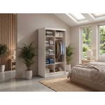 Szafa przesuwna WALENCJA 120 cm - kaszmir/szary z lustrem