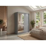 Szafa przesuwna WALENCJA 150 cm - szary z lustrem