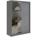 Szafa przesuwna WALENCJA 150 cm - szary z lustrem