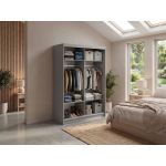 Szafa przesuwna WALENCJA 150 cm - szary z lustrem