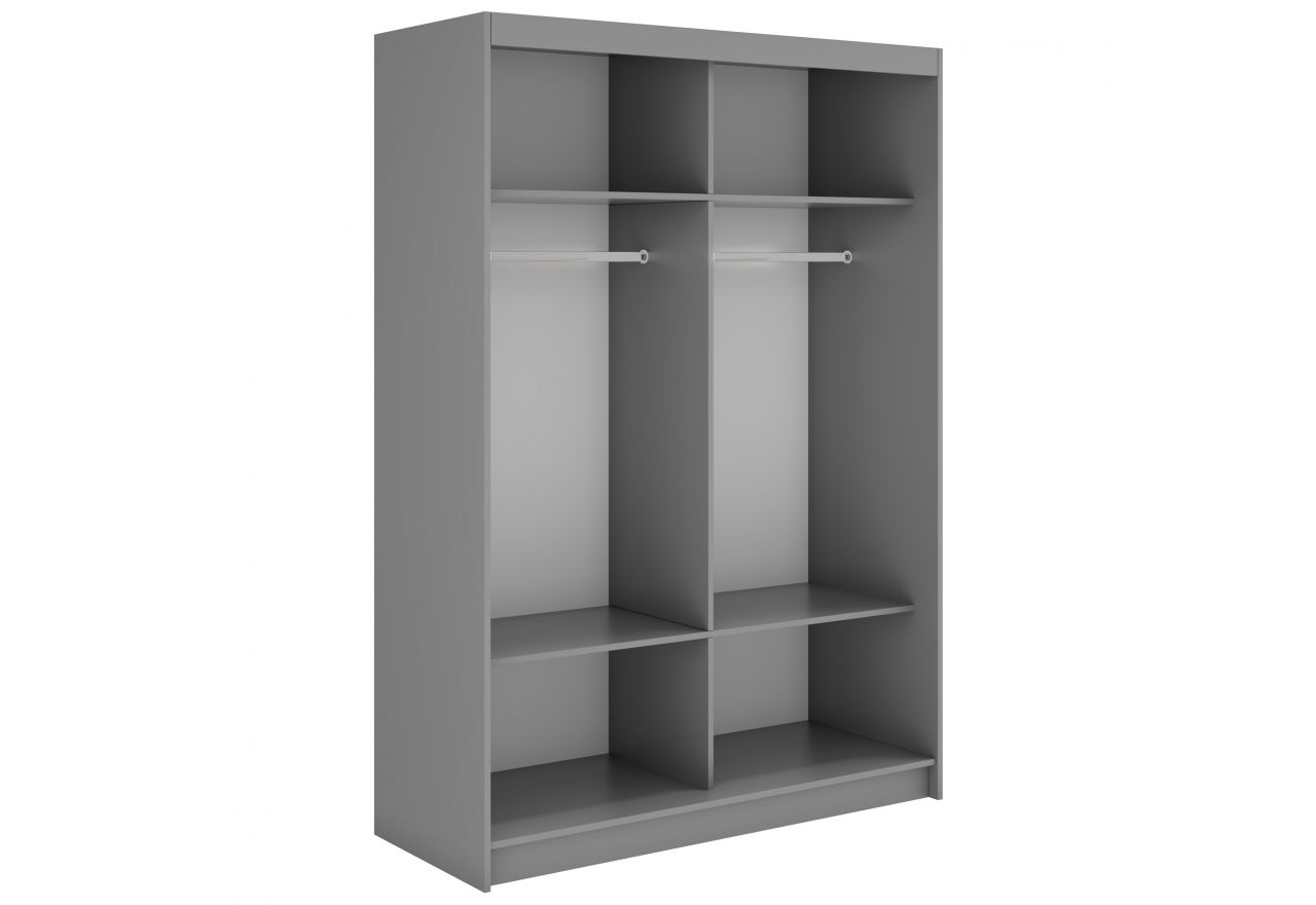 Szafa przesuwna WALENCJA 150 cm - szary z lustrem