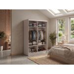 Szafa przesuwna WALENCJA 150 cm - kaszmir/szary z lustrem