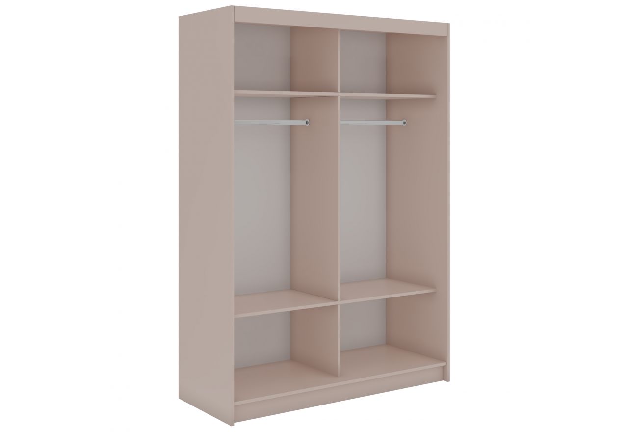 Szafa przesuwna WALENCJA 150 cm - kaszmir/szary z lustrem