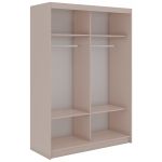 Szafa przesuwna WALENCJA 150 cm - kaszmir/szary z lustrem