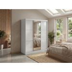 Szafa przesuwna WALENCJA 180 cm - biały z lustrem + 2 szuflady