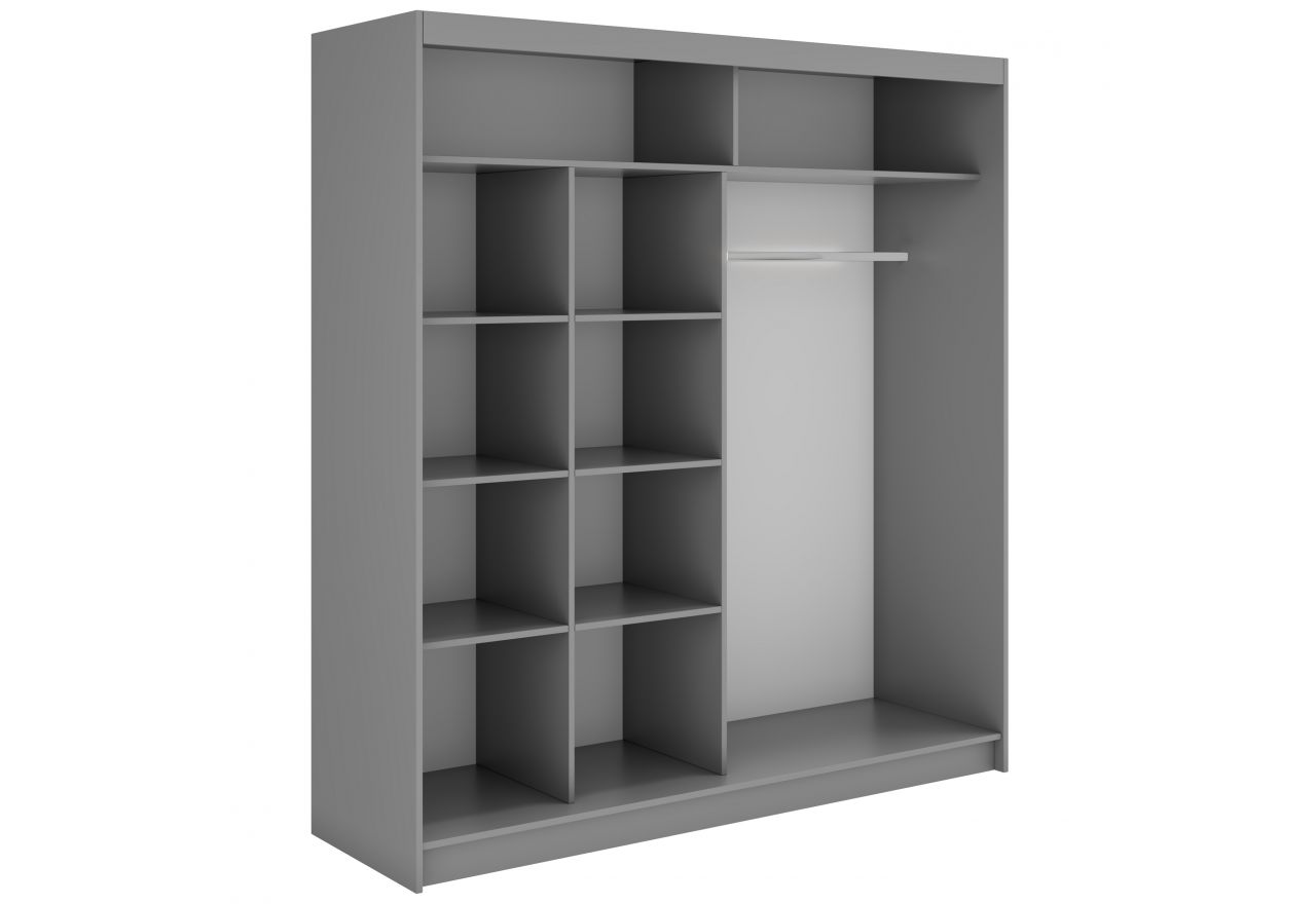 Szafa przesuwna WALENCJA 200 cm - szary z lustrem