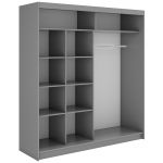 Szafa przesuwna WALENCJA 200 cm - szary z lustrem
