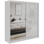 Szafa przesuwna WALENCJA 200 cm - biały z lustrem