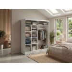 Szafa przesuwna WALENCJA 200 cm - biały z lustrem